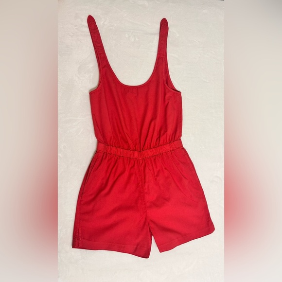 Madewell Red Jumpsuit Relaxed Fit Romper - Picture 4 of 7